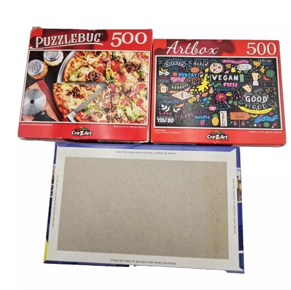 Bundle of 8 NEW Puzzlebug Artbox 500 Piece Puzzles Pizza Candy Gnomes Sailboats - Picture 4 of 8